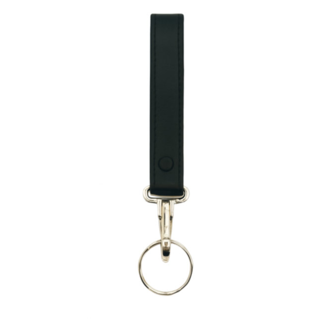 Key Strap Holder - Slide On LEOTAC™ for police and security officers, plain finish with Nickel ring. Lightweight.