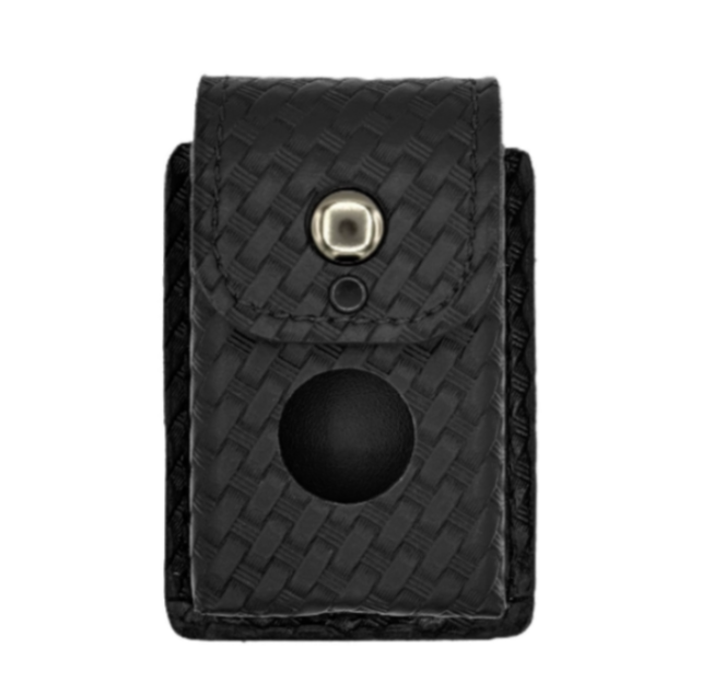 Alarm Holder LEOTAC™ for police and security officers, Basketweave finish with Nickel snap. Lightweight.