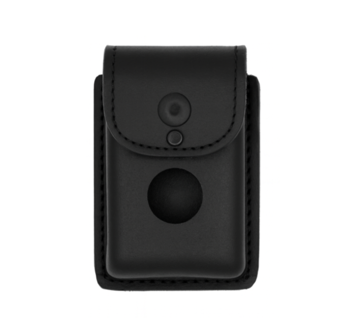 Alarm Holder LEOTAC™ for police and security officers, plain finish with black snap. Lightweight.

