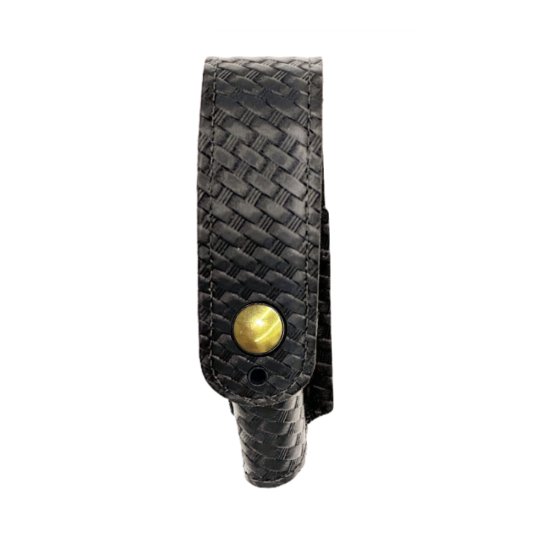 Pelican 7060 Flashlight Holder LEOTAC™ for police and security officers, basketweave finish brass snap. Lightweight.