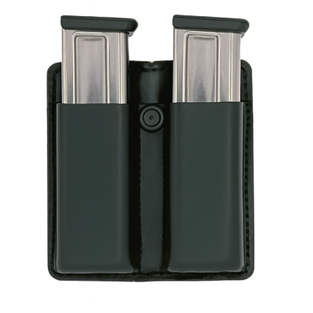 Double Magazine Pouch LEOTAC™ - Open Top for police and security officers, plain finish with Open top. Lightweight.