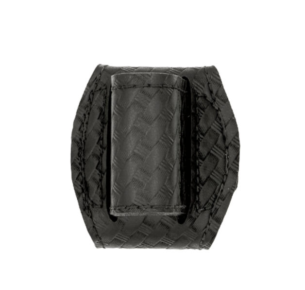 High Ride Flashlight Holder LEOTAC™ for police and security officers, Basketweave finish. Lightweight.