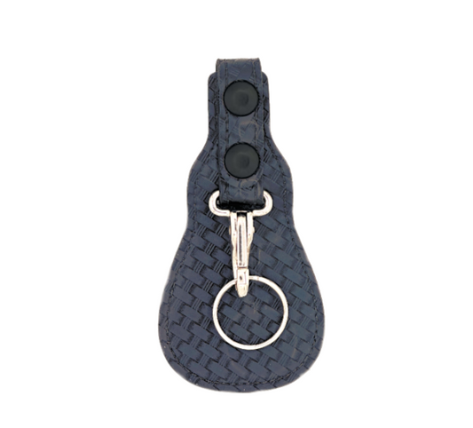 Key Flap Holder LEOTAC™ for police and security officers, Basketweave finish with black snap and Nickel ring. Lightweight.