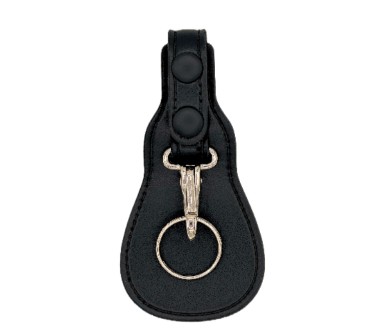 Key Flap Holder LEOTAC™ for police and security officers, plain finish with black snap and Nickel ring. Lightweight.