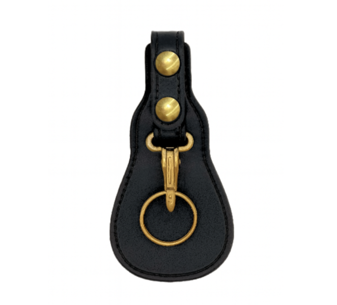Key Flap Holder LEOTAC™ for police and security officers, plain finish with brass snap and brass ring. Lightweight.