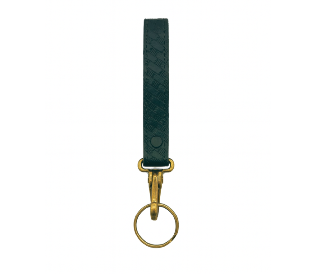 Key Strap Holder - Slide On LEOTAC™ for police and security officers, Basketweave finish with brass ring. Lightweight.