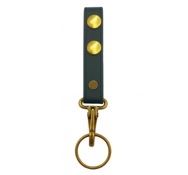 Key Strap Holder LEOTAC™ for police and security officers, plain finish with brass snap and brass ring. Lightweight.