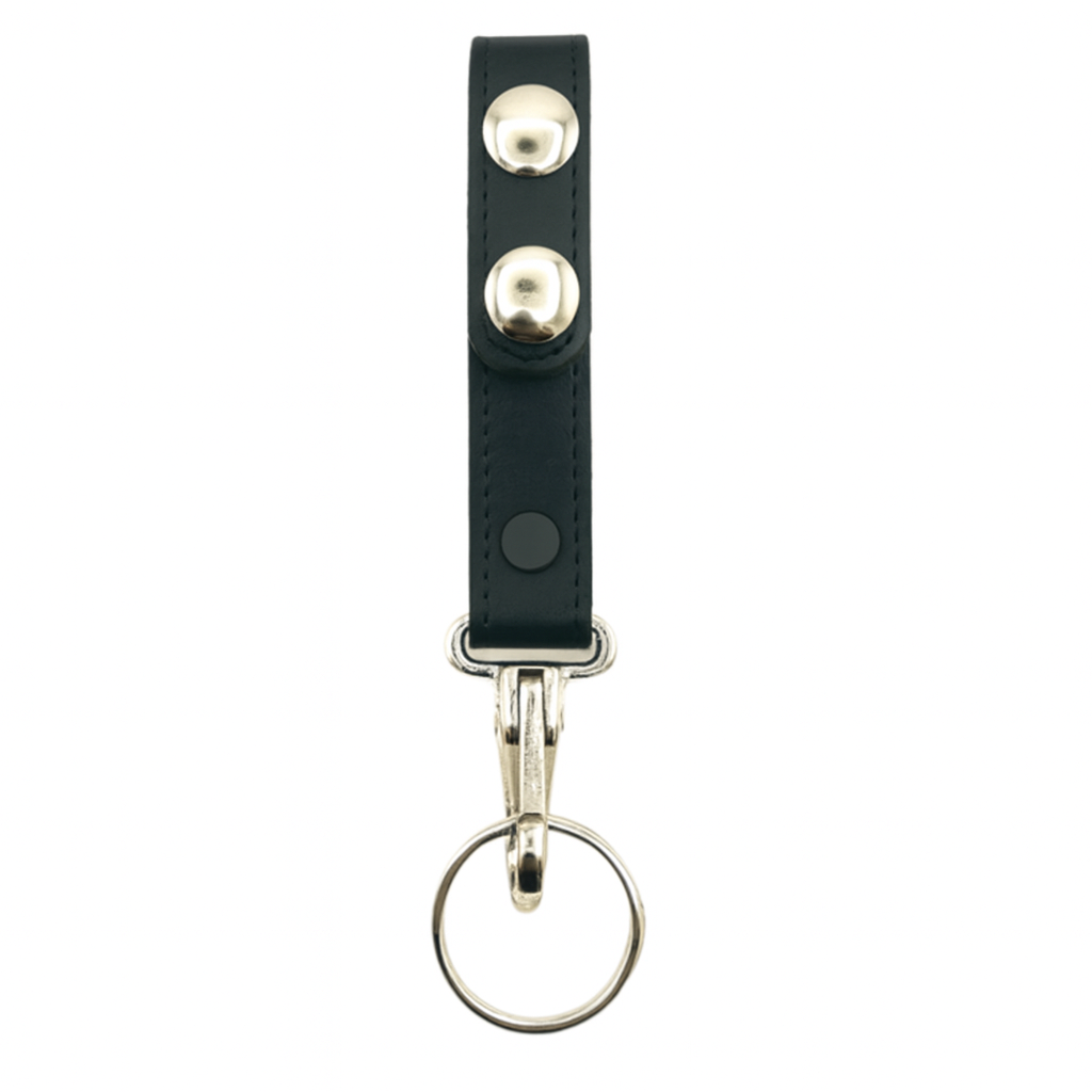 Key Strap Holder LEOTAC™ for police and security officers, plain finish with nickel snap and Nickel ring. Lightweight.