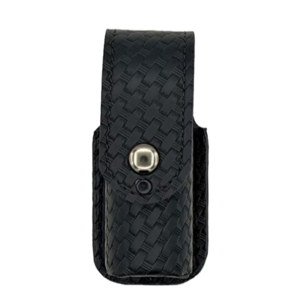 MK3 OC, Pepper Spray, Teargas Holder LEOTAC™ for police and security officers, Basketweave finish with nickel snap. Lightweight.
