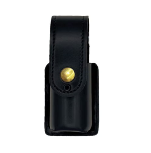 MK3 OC, Pepper Spray, Teargas Holder LEOTAC™ for police and security officers, plain finish with brass snap. Lightweight.