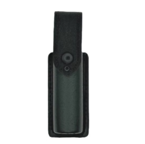 MK4 OC, Pepper Spray, Teargas Holder LEOTAC™ for police and security officers, tac finish with black snap. Lightweight.