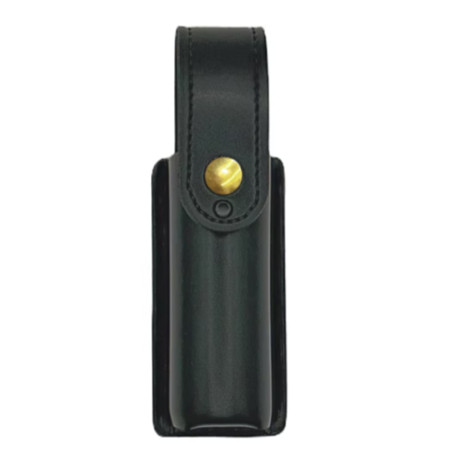 MK4 OC, Pepper Spray, Teargas Holder LEOTAC™ for police and security officers, plain finish with brass snap. Lightweight.
