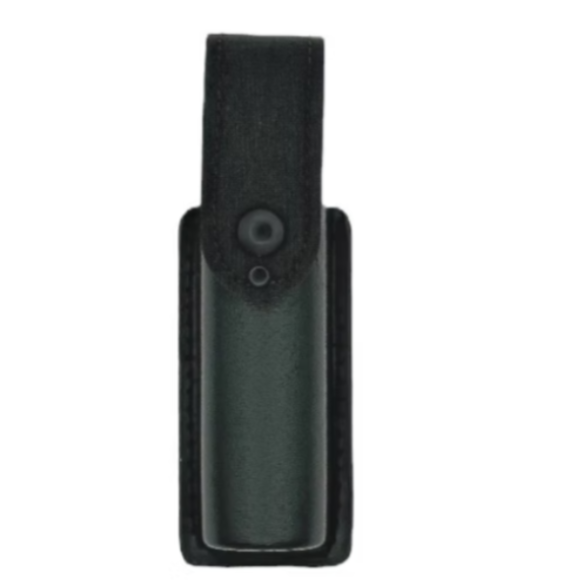 MK4 OC, Pepper Spray, Teargas Holder LEOTAC™ for police and security officers, tac finish with black snap. Lightweight.