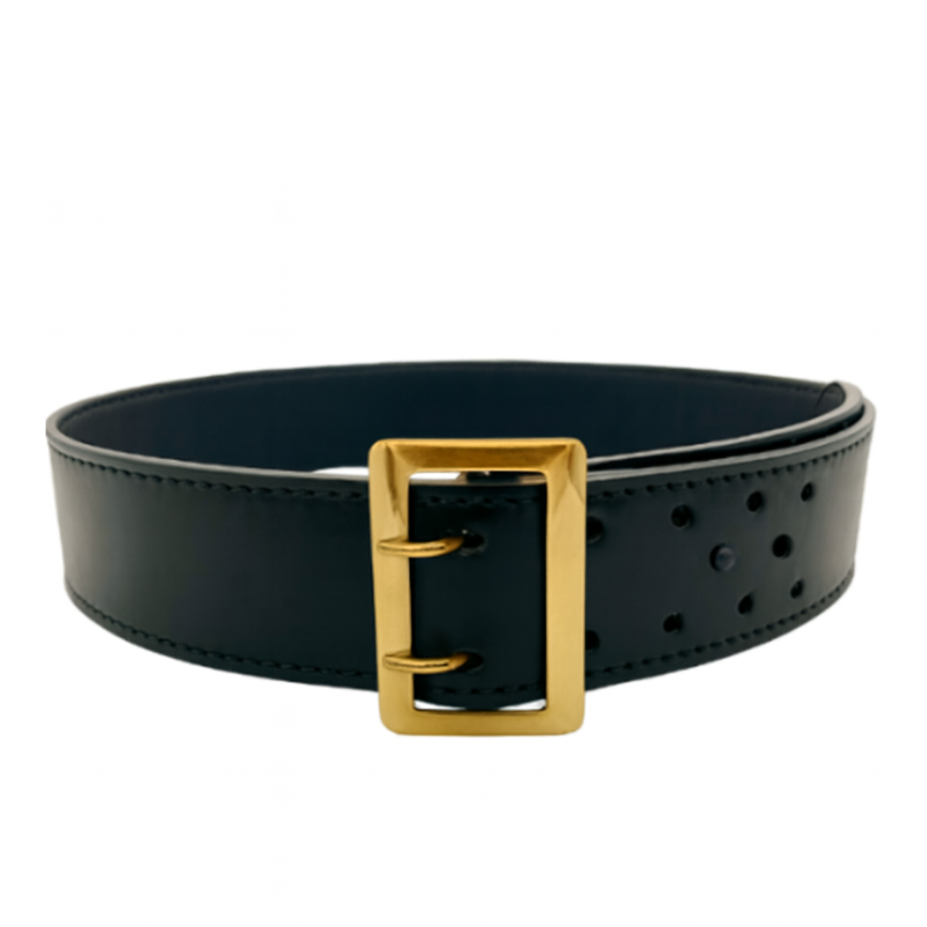 2.25 Inch Sam Browne Belt LEOTAC™ for police and security officers and law enforcement, Plain Finish and brass buckle. Lightweight.
