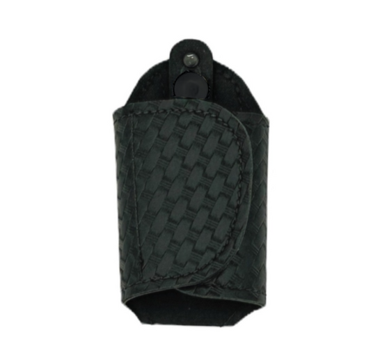 Silent Key Holder LEOTAC™ for police and security officers, basketweave finish with black snap. Lightweight.
