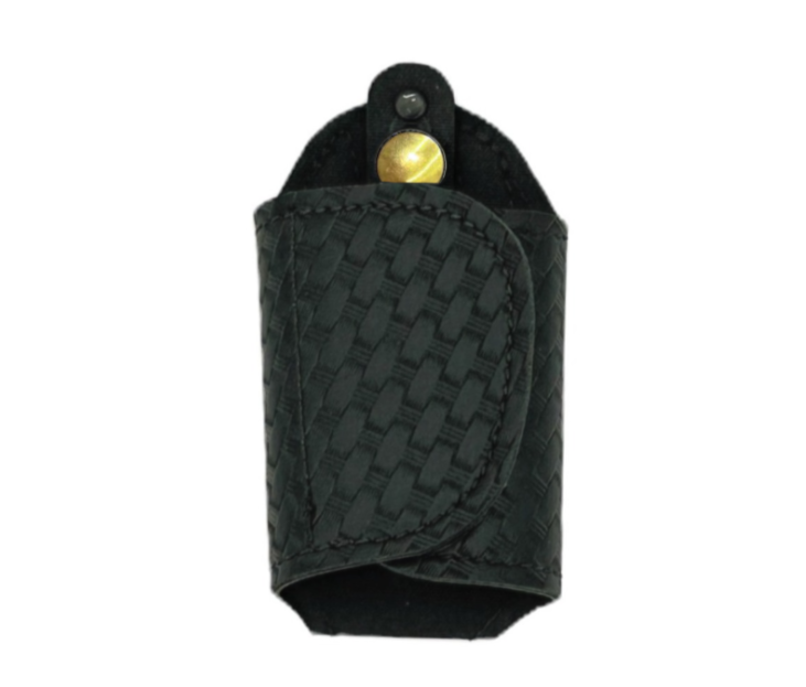 Silent Key Holder LEOTAC™ for police and security officers, basketweave finish with brass snap. Lightweight.