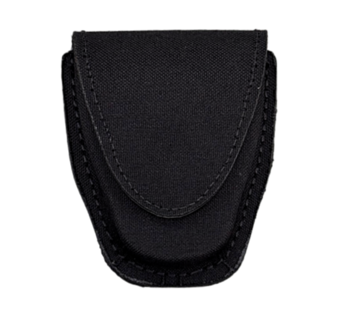 Single Chained Handcuff Case LEOTAC™ for police and security officers and law enforcement, nylon finish with hidden snap. Lightweight.