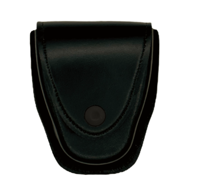 Single Chained Handcuff Case LEOTAC™ for police and security officers and law enforcement, plain finish with black snap. Lightweight.